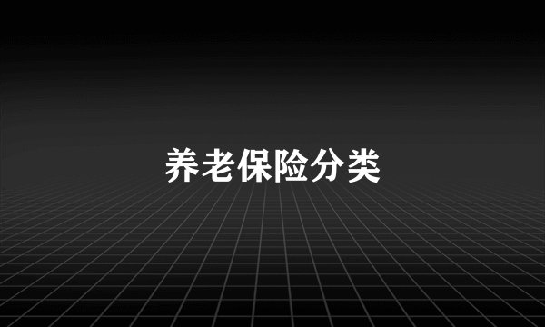 养老保险分类