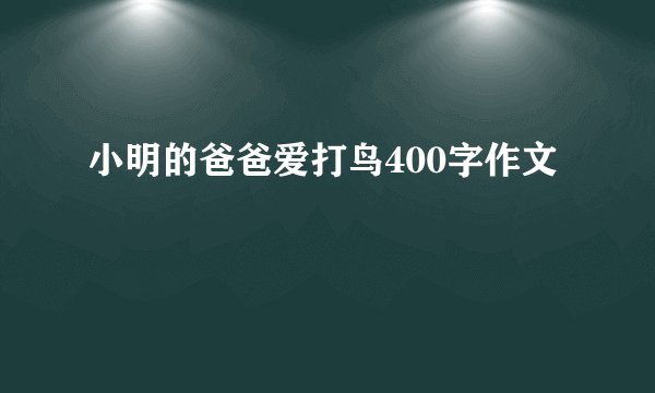 小明的爸爸爱打鸟400字作文