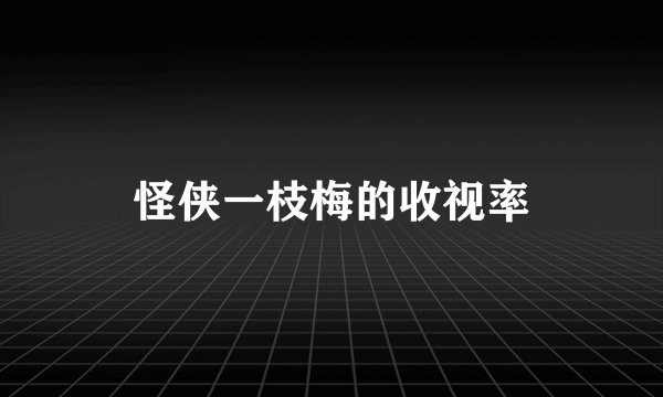 怪侠一枝梅的收视率