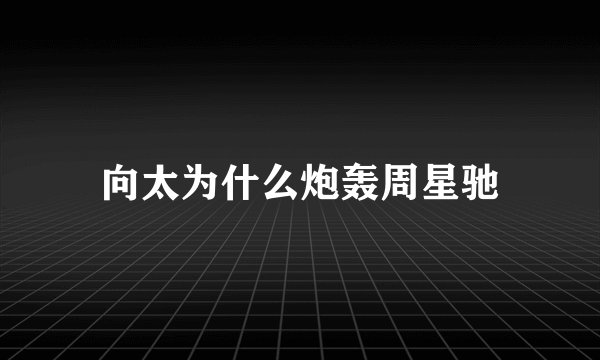 向太为什么炮轰周星驰