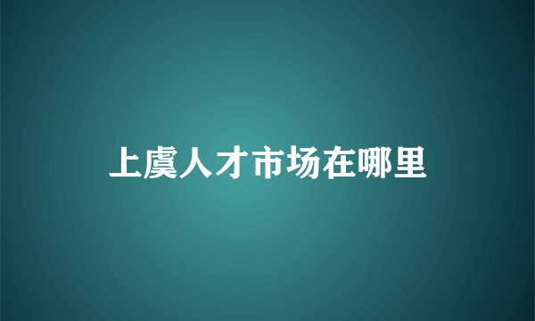 上虞人才市场在哪里