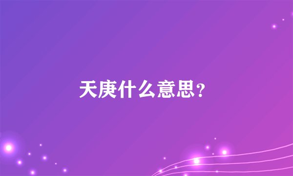 天庚什么意思？