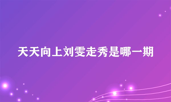 天天向上刘雯走秀是哪一期