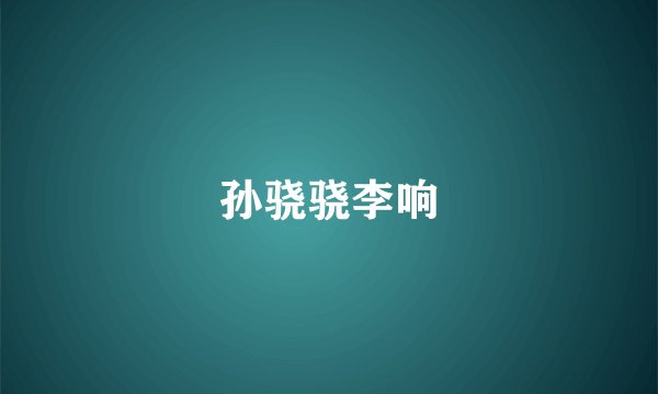 孙骁骁李响