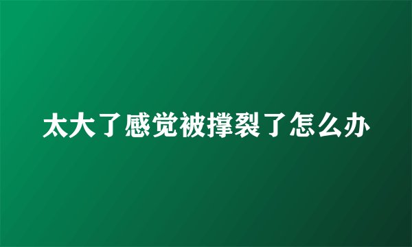 太大了感觉被撑裂了怎么办