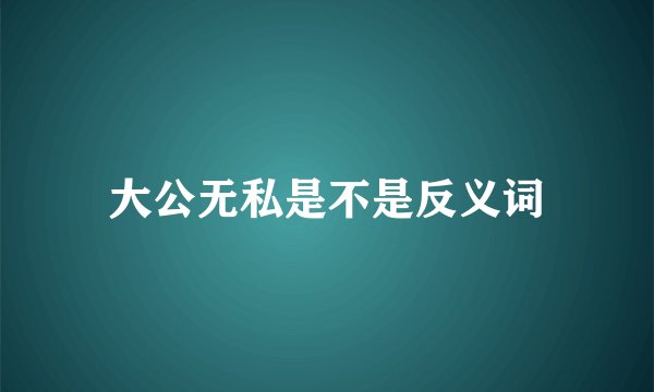 大公无私是不是反义词