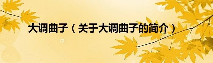 大调曲子（关于大调曲子的简介）