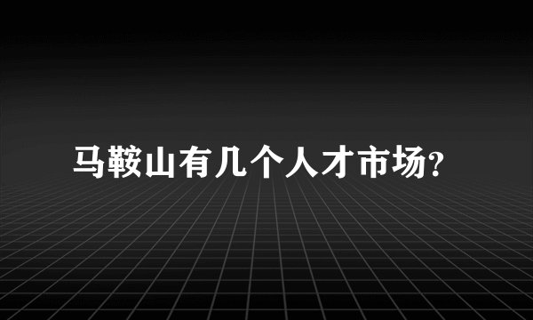 马鞍山有几个人才市场？