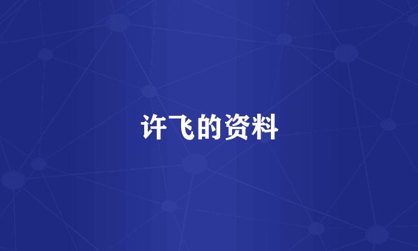 许飞的资料