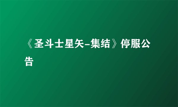 《圣斗士星矢-集结》停服公告
