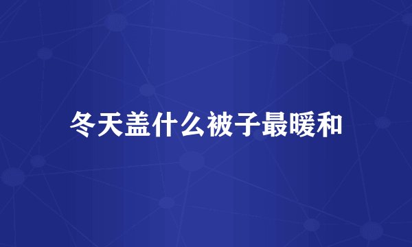冬天盖什么被子最暖和