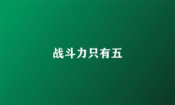 战斗力只有五