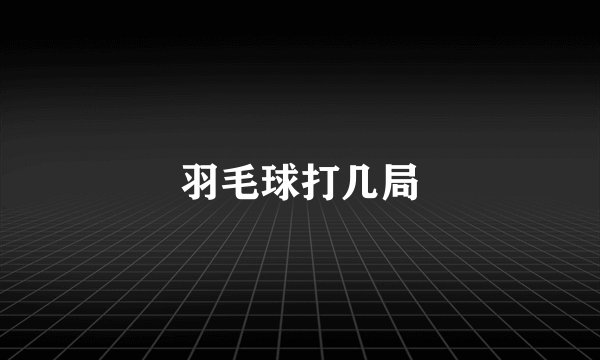 羽毛球打几局