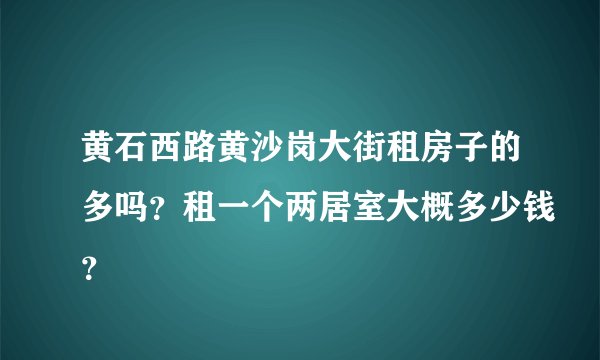 黄石西路黄沙岗大街租房子的多吗？租一个两居室大概多少钱？