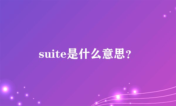 suite是什么意思？