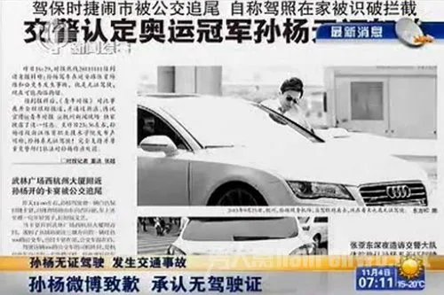孙杨无证驾驶事件的事件发展