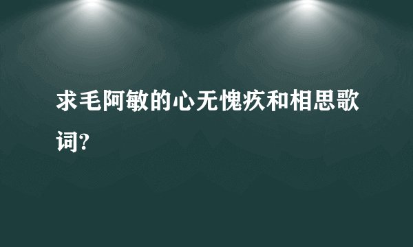 求毛阿敏的心无愧疚和相思歌词?