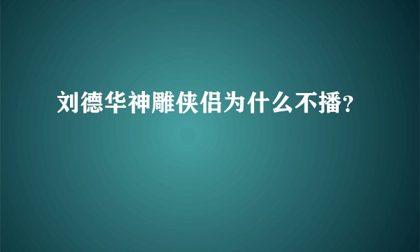 刘德华神雕侠侣为什么不播?