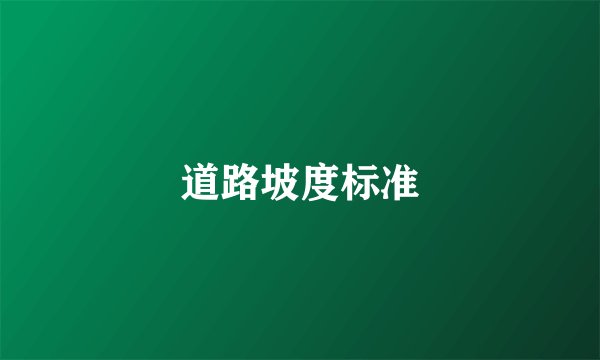 道路坡度标准