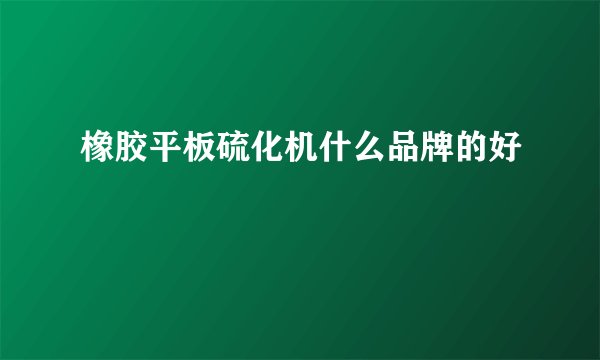 橡胶平板硫化机什么品牌的好