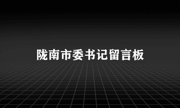 陇南市委书记留言板