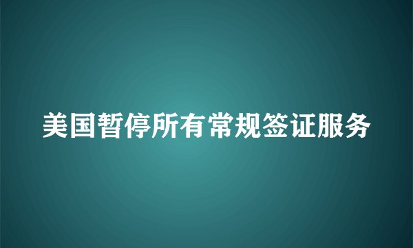 美国暂停所有常规签证服务