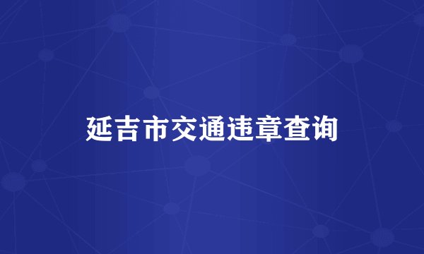 延吉市交通违章查询