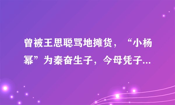 曾被王思聪骂地摊货，“小杨幂”为秦奋生子，今母凭子贵赢9亿