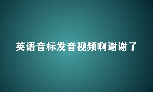英语音标发音视频啊谢谢了