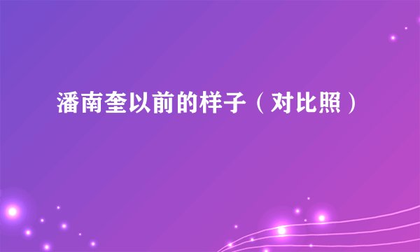 潘南奎以前的样子（对比照）