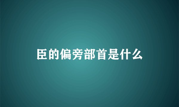 臣的偏旁部首是什么