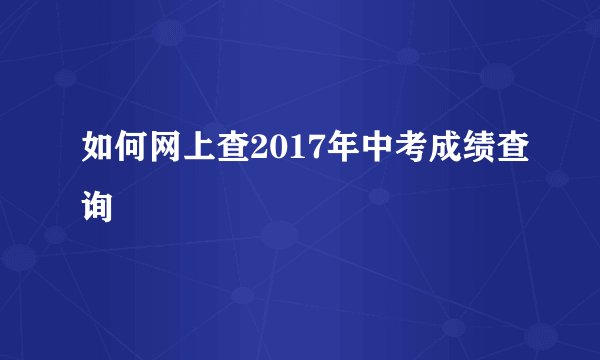 如何网上查2017年中考成绩查询
