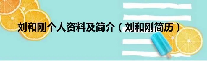 刘和刚个人资料及简介（刘和刚简历）
