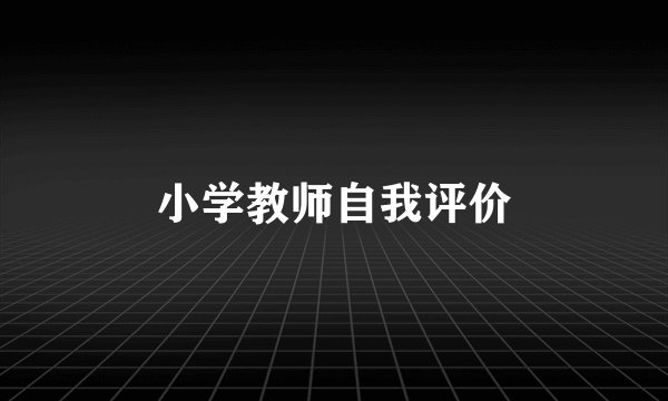 小学教师自我评价