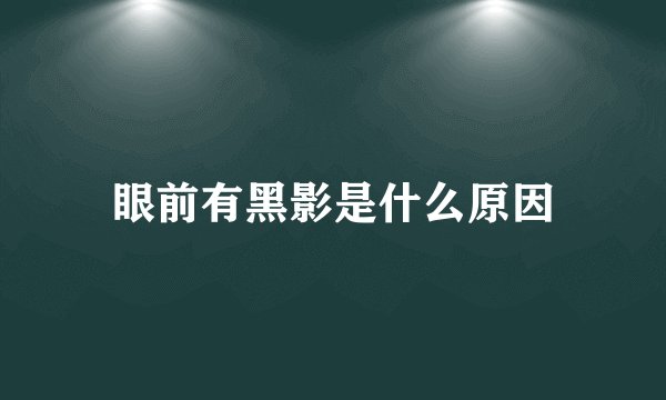 眼前有黑影是什么原因