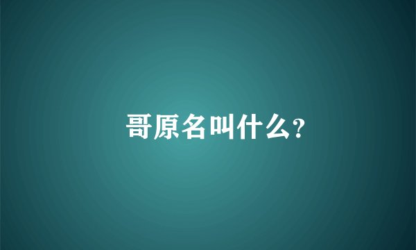 囧哥原名叫什么？
