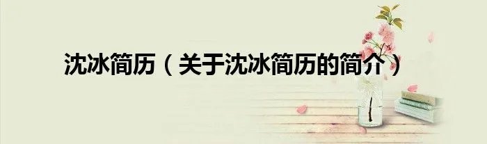 沈冰简历（关于沈冰简历的简介）