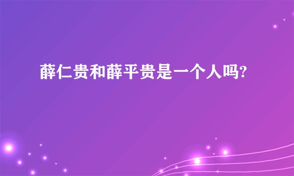薛仁贵和薛平贵是一个人吗?