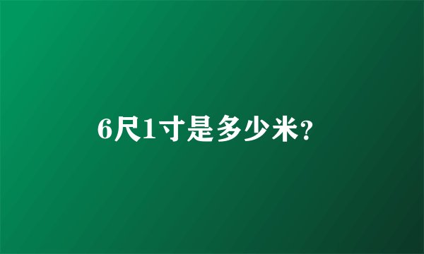 6尺1寸是多少米？