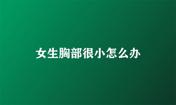 女生胸部很小怎么办