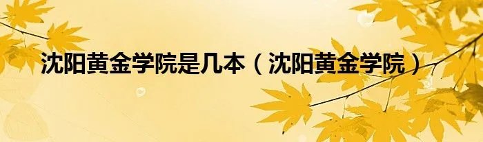 沈阳黄金学院是几本（沈阳黄金学院）