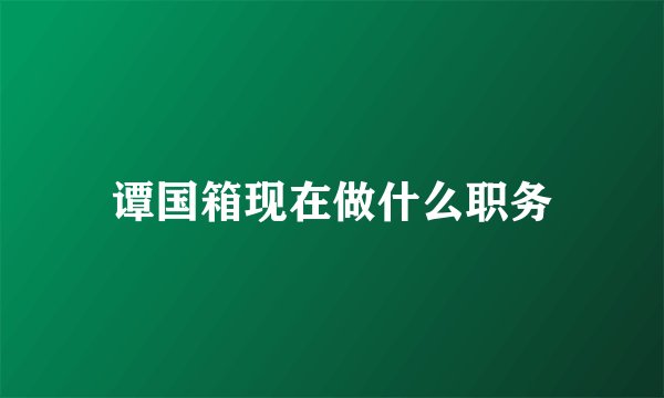 谭国箱现在做什么职务