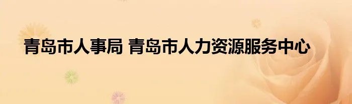 青岛市人事局 青岛市人力资源服务中心