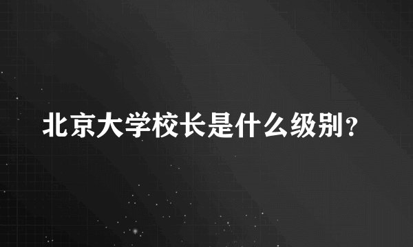 北京大学校长是什么级别？