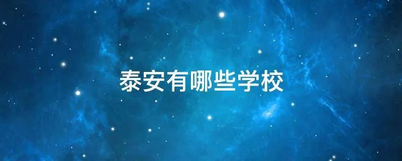 泰安有哪些学校