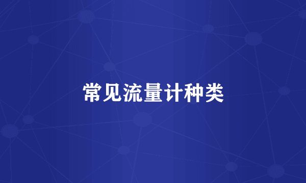 常见流量计种类