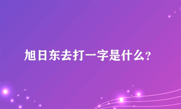 旭日东去打一字是什么？
