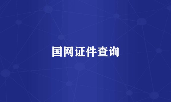 国网证件查询