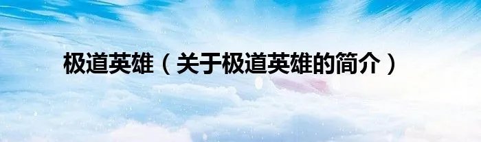 极道英雄（关于极道英雄的简介）