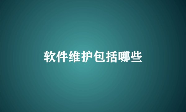 软件维护包括哪些